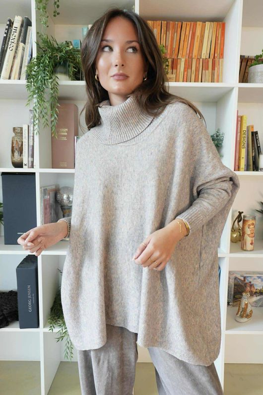 Beyond Terry Oversized Cowl Knit Clay Marl /19 =